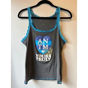 Y2K America’s Next Top Model Graphic Lace Trim Tank Top XL